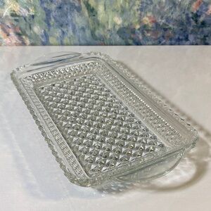 Anchor Hocking Wexford Party Serving Tray Clear Glass Desserts Appetizers